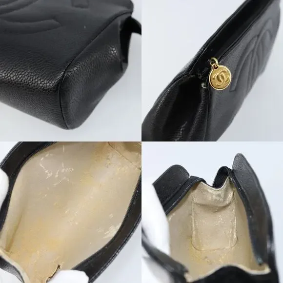 Chanel Pouch Caviar Skin Black Gold CC - Picture 4 of 6